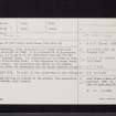 Broomhouse Mains, NT85NW 9, Ordnance Survey index card, Recto