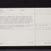 Hutton Castle, NT85SE 1, Ordnance Survey index card, page number 2, Verso