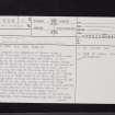 Siccar Point, NT87SW 9, Ordnance Survey index card, page number 1, Recto