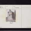 Galdenoch Castle, NW96SE 1, Ordnance Survey index card, Recto