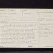 Dunskirloch, NW97SE 1, Ordnance Survey index card, page number 1, Recto