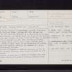 Dunskey Castle, NX05SW 3, Ordnance Survey index card, page number 1, Recto