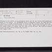 The Dounan, NX05SW 12, Ordnance Survey index card, Recto