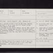 Castle Clanyard, NX13NW 2, Ordnance Survey index card, Recto