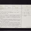 Old Hall Of Craig, Airyhemming, NX15NE 3, Ordnance Survey index card, page number 1, Recto