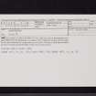 Barnshangan, NX16NE 3, Ordnance Survey index card, Recto