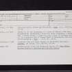 Balneil, NX16SE 33, Ordnance Survey index card, Recto