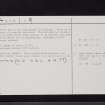 Pinwherry Castle, NX18NE 6, Ordnance Survey index card, page number 2, Verso