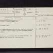 Peden's Mount, NX18SE 1, Ordnance Survey index card, page number 1, Recto