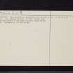 Dorman's Island, Whitefield Loch, NX25NW 21, Ordnance Survey index card, page number 2, Verso