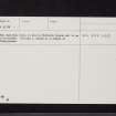 Craiglemine, NX43NW 11, Ordnance Survey index card, page number 2, Verso