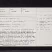 Doonhill, NX44NW 7, Ordnance Survey index card, Recto