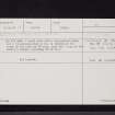 Kilsture, NX44NW 17, Ordnance Survey index card, Recto