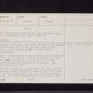 Drummore Castle, NX64NE 5, Ordnance Survey index card, page number 2, Verso