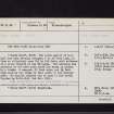 Carse Mote, NX65SE 11, Ordnance Survey index card, Recto