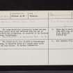 Cumstoun, NX65SE 20, Ordnance Survey index card, Recto