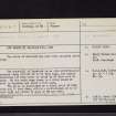 Boreland Mote, NX65SW 7, Ordnance Survey index card, page number 1, Recto