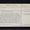 Pict's Knowe, NX97SE 13, Ordnance Survey index card, page number 1, Recto