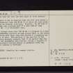 Dalswinton, Bankfoot, NX98SW 35, Ordnance Survey index card, page number 2, Verso