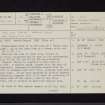 Rockhallhead, Rokele Chapel, NY07NE 2, Ordnance Survey index card, page number 1, Recto