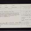 Maggiemaut's Knowe, NY09SW 6, Ordnance Survey index card, page number 1, Recto