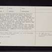 Maggiemaut's Knowe, NY09SW 6, Ordnance Survey index card, page number 2, Verso