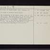 Brydekirk Mains, St Bryde's Kirk, NY17SE 8, Ordnance Survey index card, page number 2, Verso