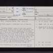 Gilnockie Castle, NY37NE 4, Ordnance Survey index card, page number 1, Recto