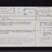 Kirkstile, NY39SE 16, Ordnance Survey index card, page number 1, Recto