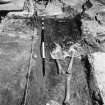 Excavation photograph - skeleton 1 trench 2 part excavated, from E