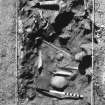 Excavation photograph - skeleton 6 trench 6 articulated bones, from S