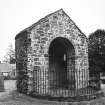 View of section of old Romanesque church from NW.