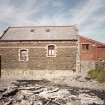 View from S of S side of boat house, showing brick lean-to extension