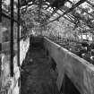 Interior. N greenhouses, staging, detail