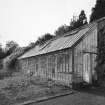 View of greenhouse in walled garden