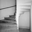 Interior, detail of main spiral staircase