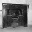 Interior, detail of fireplace with register grate