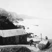 Copy of historic photograph showing general view of fishery.