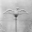 Paxton House, interior.  1st.  floor.  Staircase hall, detail of plaster eagle on ceiling.