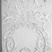 Paxton House, interior.  Principal floor.  Entrance hall, detail of plasterwork above fireplace,