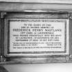 Interior.
Memorial to Frederick Henry Maitland, 13th Earl of Lauderdale