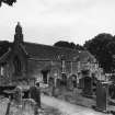 View of church and graveyard