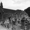 View of church and graveyard.