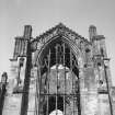 View looking up at the great E window in presbytery.