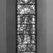 Interior.
View of stained glass window.