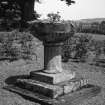View of columnar garden urn.
