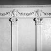 Interior.
First floor, S drawing room, detail of plaster pilasters supporting cornice.