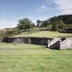 View of garden terraces and 'doocot'