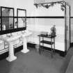 Interior.
Ladies' toilet, view from SE showing original wash hand basins and 'Vitrolite' panels.
