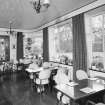 Interior.
Dining room, view of dining area from W showing curved glazing.